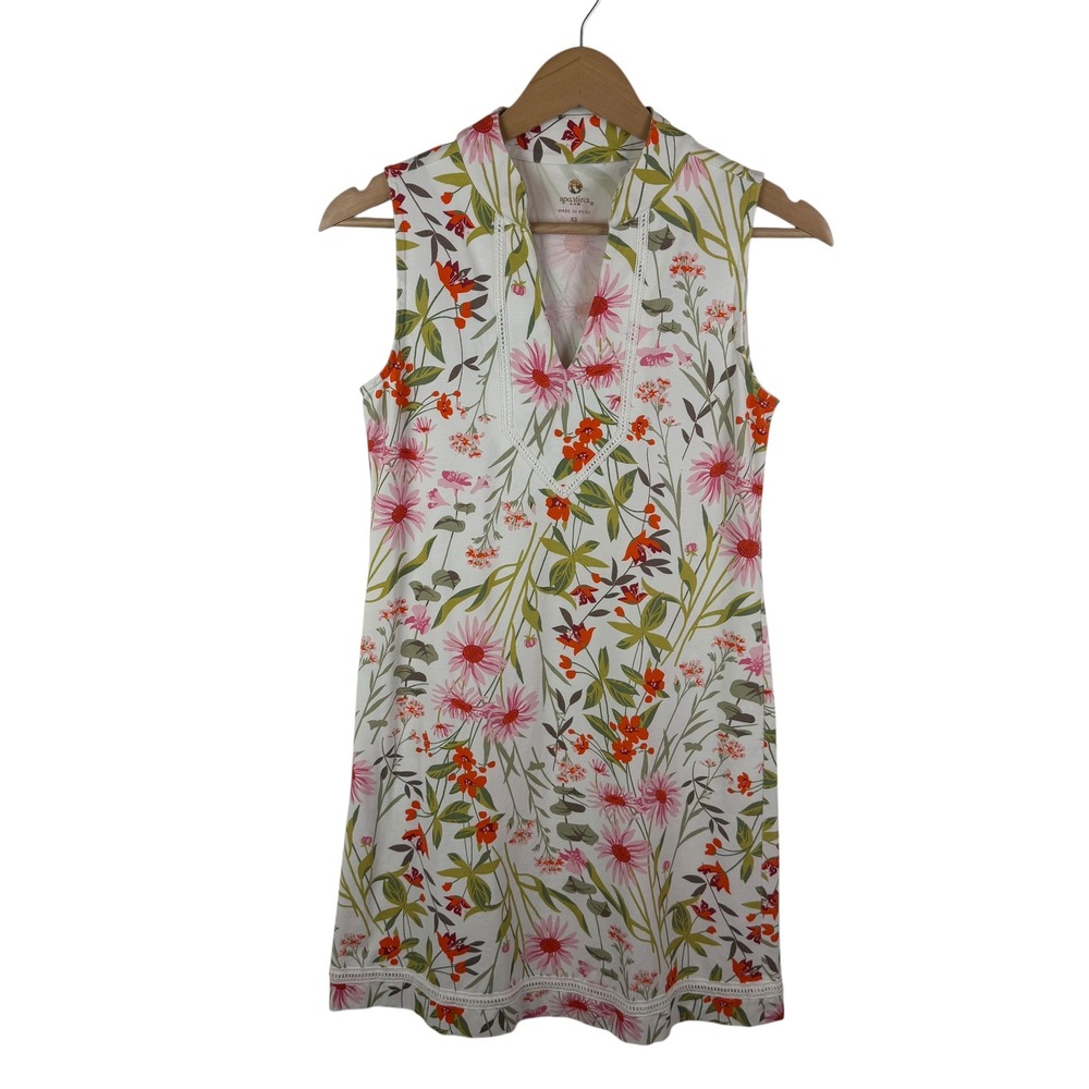 Spartina 449 Floral Sleeveless Shift Dress Size XS Colorful Coastal Preppy Comfy